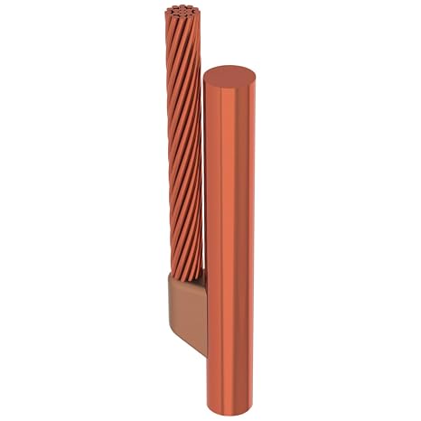 HDGNF169F - Cable to Ground Rod or Other Rounds, Heavy Duty, GN, Copper-Bonded, 5/8 in. Dia, 19/#9 Copperweld, (