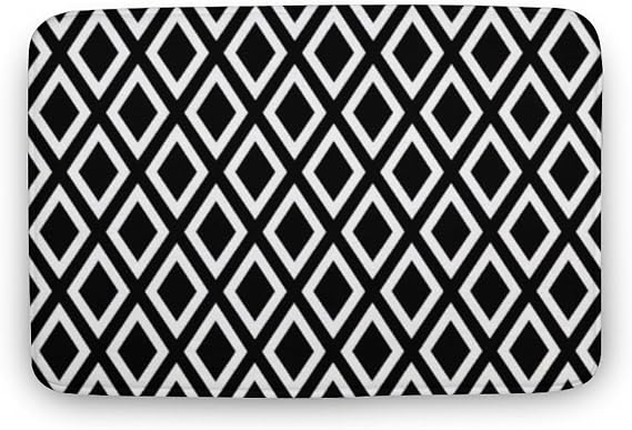 Black Diamond Pattern Bathroom Rugs Non Slip & Soft Bath Mat Carpets for Bathroom, Entryway & Kitchen 16 x 24inch