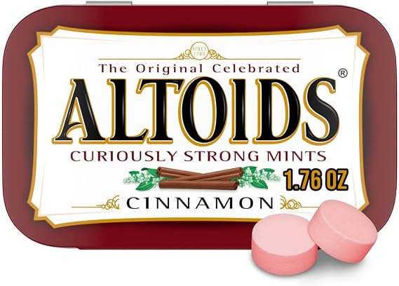 Altoids Cinnamon 50g | Freshen up your breath on the go with ALTOIDS cinnamon mints, the perfect candy mints, travel mints, and breath fresheners