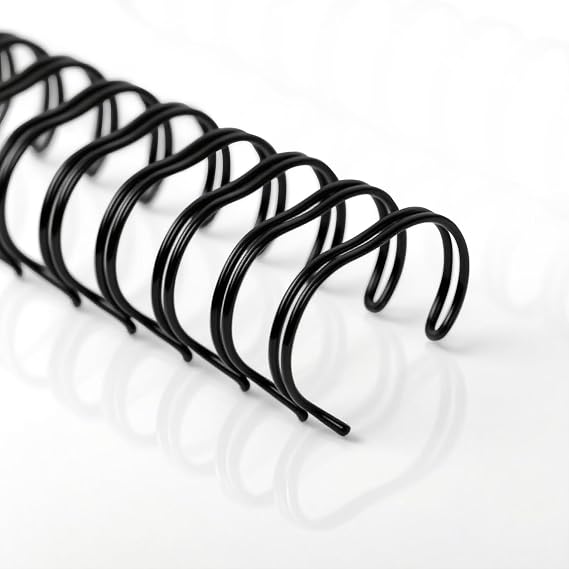 HOUYEE 100 Pack 3/8 Inch Double Loop Wire Binding Spines, 3:1 Pitch