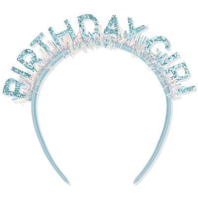 CIEHER Blue Birthday Girl Headband Birthday Crown for Women Girls