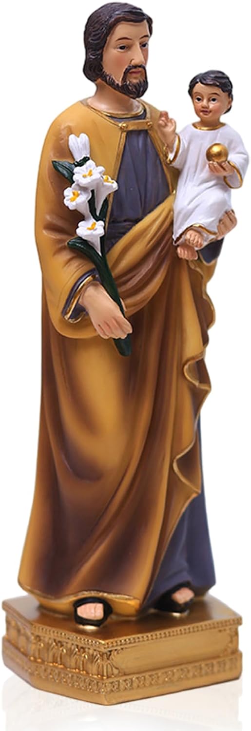 St Joseph Statue, 8 Inch Religious Gifts with Child, Long Lasting for Indoor, Home Decor