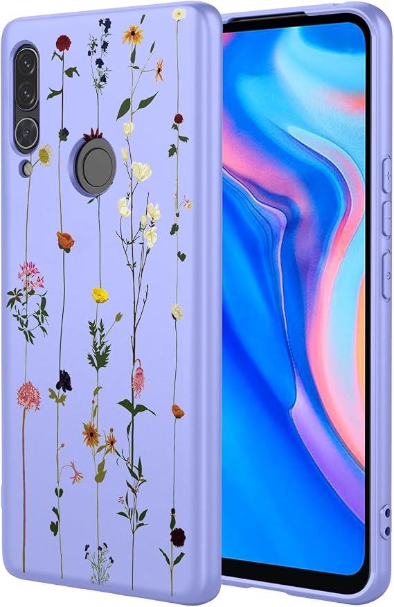 Phone Case for Huawei Y9 Prime 2019 Case, Huawei P Smart Z Case, Cute Flower Pattern Design Slim Protective Soft TPU Bumper Phone Cover for Huawei Y9 Prime 2019 Purple Garden
