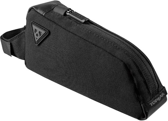 Topeak FastFuel Top Tube Bag (Black, One Size) Compact 0.5L Frame Bag | Adjustable Bolt-On or Strap Mount, Padded Storage for Snacks & Gear, 70g Lightweight Design
