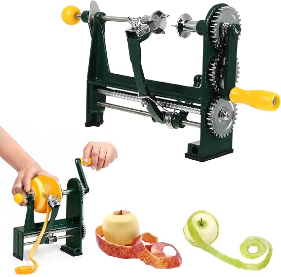 Beavorty Hand Crank Fruit Peeler Machine Rotary Orange Peeler Hand Peeling Machine Fruit Vegatable Peel Remover Kitchen Tools
