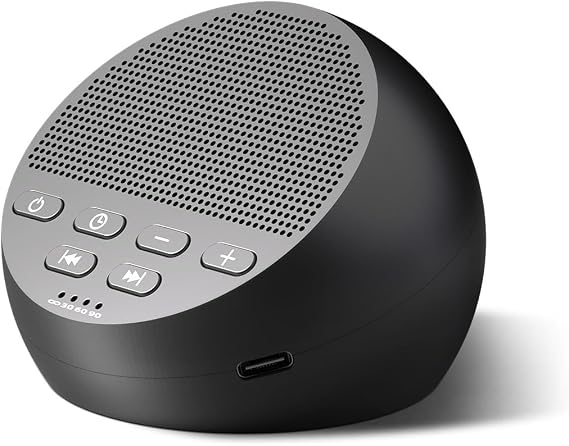 Portable Sound Machine White Noise Machine Nonstop 30 Soothing Sounds for Baby Kids Adults Pink Noise Sleep Machine 36-Level Vol Auto-Off Timer Memory Function for Home Travel Office