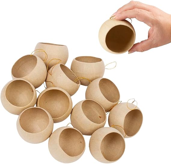 Factory Direct Craft Package of 12 Paper Mache Peek-a-Boo Diorama Round Ornaments - Ready to Finish and Decorate