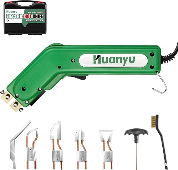 Huanyu Electric Hot Knife Rope Fabric Cutting Tool Kit 4 Blades 600 C