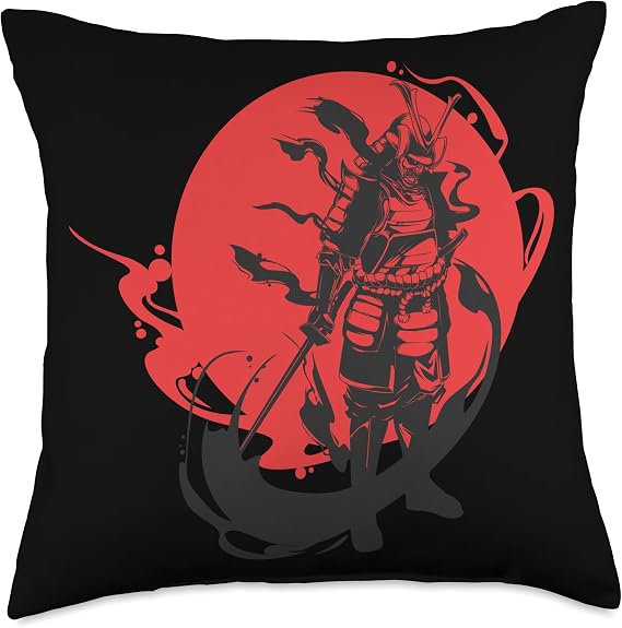 Jomar Art Japanese Art Samurai Warrior Bushido Code Throw Pillow, 18x18, Multicolor