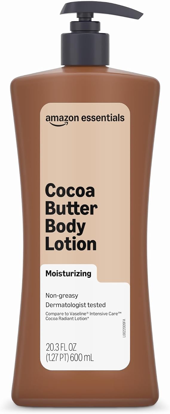 Amazon Essentials Cocoa Butter Body Lotion, Lightly Scented, 20.3 Fl Oz, Pack of 1 (Previously Amazon Basics)
