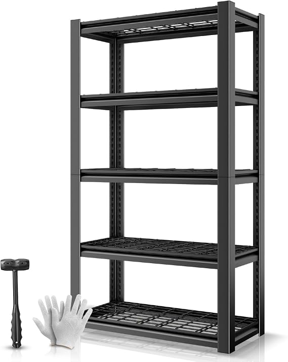 Auto Dynasty 5-Tier 72" H Garage Shelving, Heavy Duty Adjustable Metal Rack