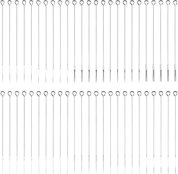 50 Pcs Professional Tattoo Needle Kit - Sterilised Stainless Steel Mixed Set (3R/5RL/7RL/9RL/5RS/7RS/9RS/5M1/7M1/9M1), Permanent Tattoo Supplies for All Machines