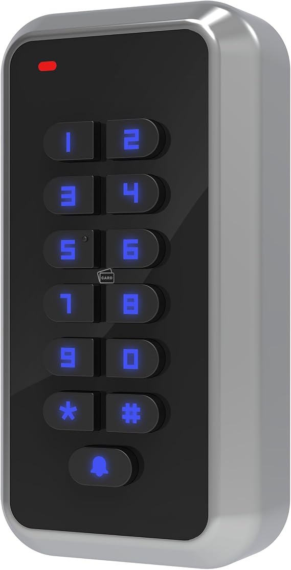 UHPPOTE 125KHz RFID Door Access Control Keypad Card Reader Metal Shell | Waterproof with Wiegand 26 bit Output for Outdoor