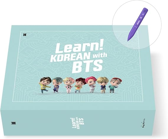 LEARN KOREAN WITH BTS - Official BTS Merchandise, Kpop Merch, Gift Idea for BTS fans, Basic Level Korean Learning Kit / All Ages (Kids to Adults), Includes MotiPen (Listening & Speaking Pen)
