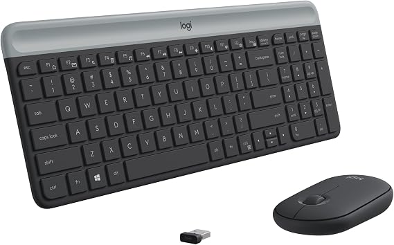 Logitech MK470 Slim Wireless Combo Compact Keyboard and Mouse - Graphite