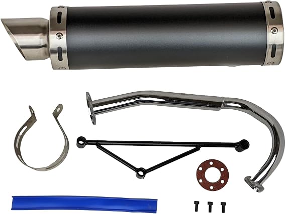 RedCap High Performance Exhaust System Muffler for GY6 50cc Scooter Moped TaoTao Jonway Kymco 139QMB (Black)