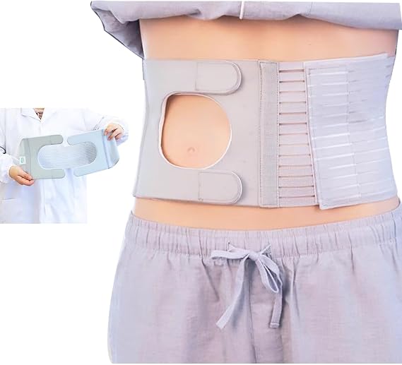 Adjustable Ostomy Hernia Belt for Men & Wome, Ostomy Support Belt Colostomy Belt, U-shaped Stoma Design, for Postoperative Care of Colostomy and Urethrostomy Bag(S)
