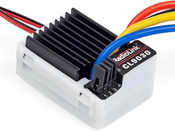 Radiolink Cool 9030 ESC 90A Brushed (2-4S) Waterproof Built-in BEC 5A Selectable 5.5V/7.5V for 1/10 RC Truck Crawlers Tanks Cars Bait Boats (XT60 Plug)