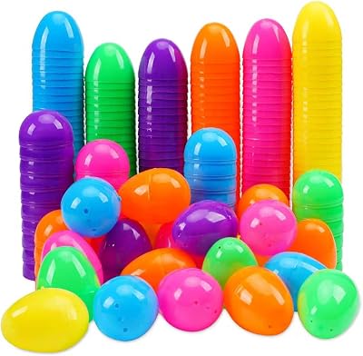 600 Pcs Plastic Easter Eggs,2.35 Bright Colors Easter Eggs for Easter Hunt, Easter Theme Party Decoration, Basket Stuffers Fillers