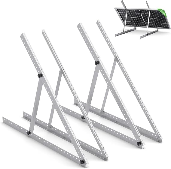 41in Adjustable Solar Panel Tilt Mount Brackets, Aluminum 2-Set | Foldable Aluminum Tilt Legs Stand for 100W-400W Solar Panels,Adjustable Mounting Brackets for Roof, RV, Boat, and Off-Grid