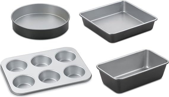 Cuisinart Chef's Classic Nonstick Bakeware 4-Piece Starter Set,Silver/Black