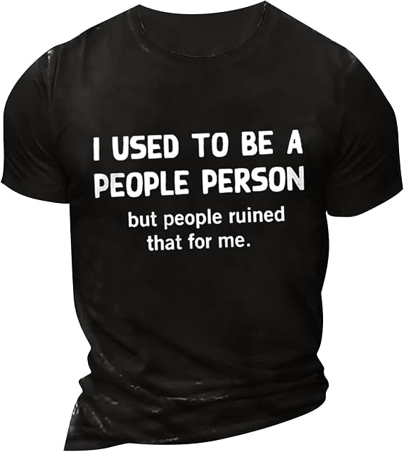 Mens T-Shirts Basic Loose Fit Crew Neck Tees Casual Short Sleeve Graphic Tops Funny T Shirt Big and Tall Blouse
