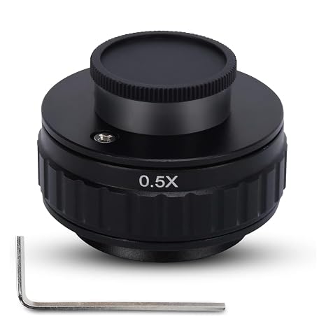 C-Mount Lens Adapter 0.5X Microscope Adapter Lens Adapter Eyepiece C-Mount Lens 38 mm CTV Microscope Lens Adapter Lens Mount Adapter for CCD Camera Digital Eyepiece
