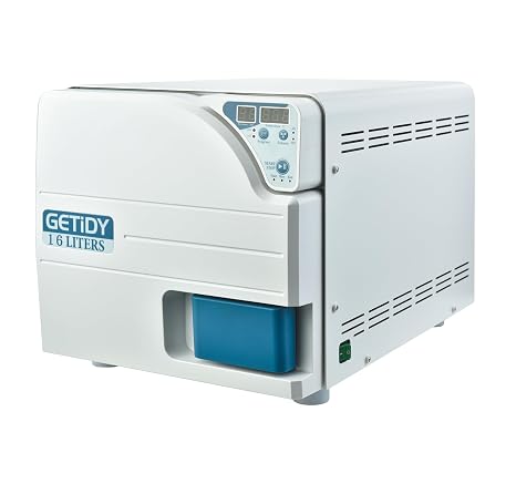 EustomA 16L Autoclave High Pressure Steam Box Machine Steam Dual Control Door Lock Digital LED Screen Stainless Steel Lab Equipment JC-16