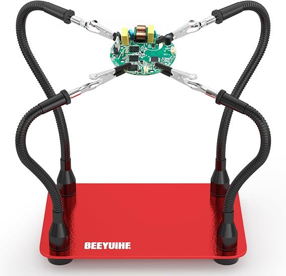 Helping Hands Soldering Station, Soldering Station Tool 4 Flexible Helping Arms Solder PCB Holder for Electronic Repair Soldering Jewellery Craft Model