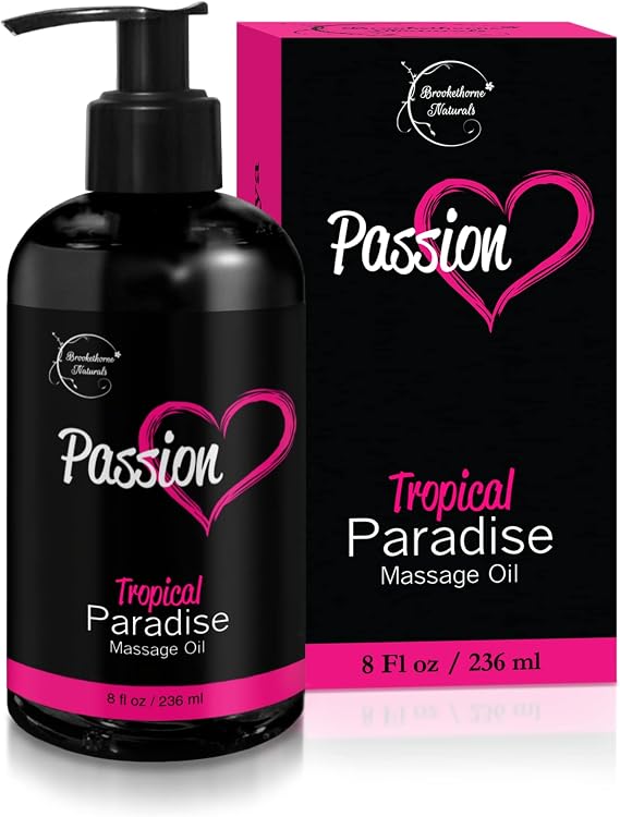 Passion Sensual Massage Oil for Date Night by Brookethorne Naturals | 8oz