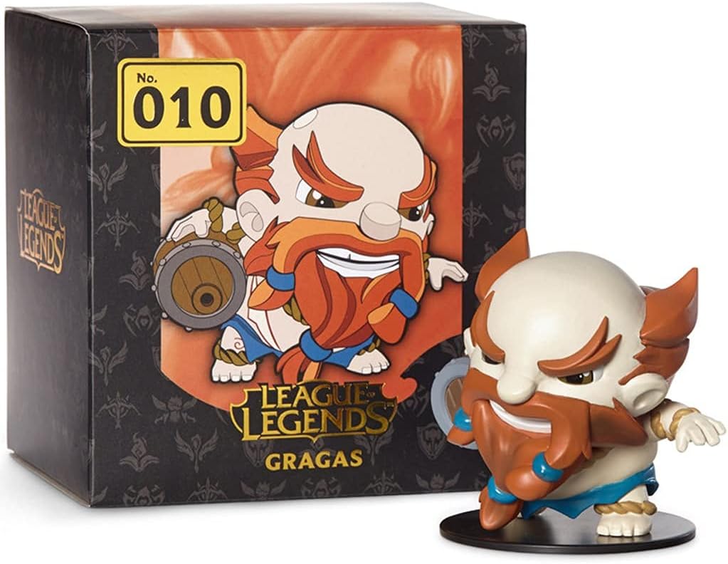 ALZKE League of Legends Figure Gragas, Delicate and Cute Statue for League of Legends Merch Gift,  with Original Box and Verification Card