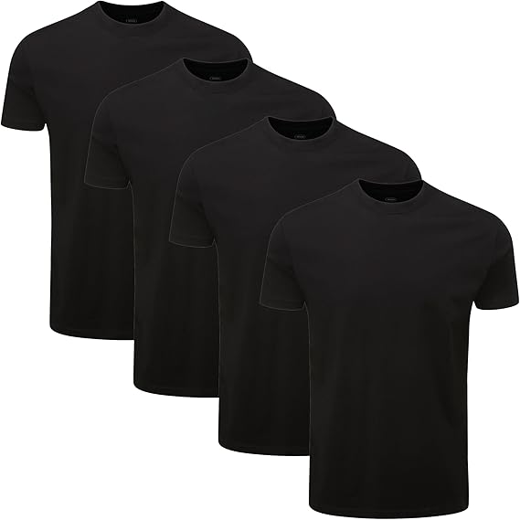 4 Pack Plain Crew Neck T-Shirt