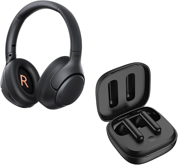 QCY H3 ANC Headphones Black + T13 ANC Wireless Earbuds Black