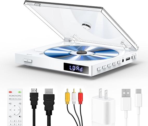 Mini DVD Players for TV, Supports All Region, HDMI/RCA Output