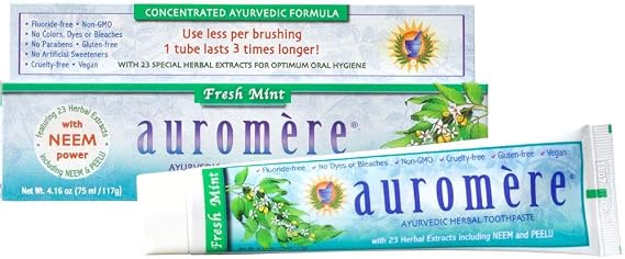 Auromere Ayurvedic Herbal Neem & Clove Toothpaste - Fresh Mint, 1 Pack