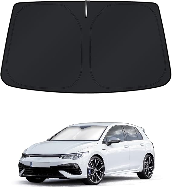 KUST Windshield Sun Shade for Volkswagen VW Golf Mk8 2022 2023 2024 2025 2026 Front Window Accessories Sunshade Sun Protector Foldable Blocks Sun UV Rays