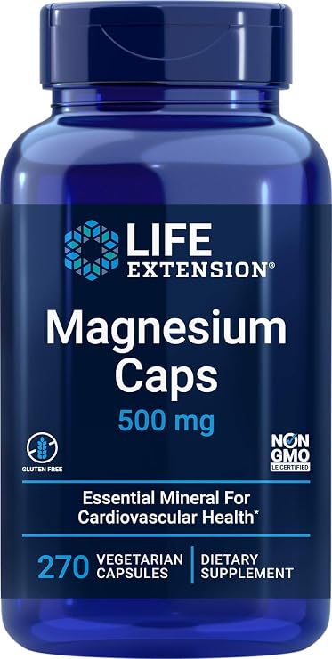 Life Extension Magnesium Caps 500mg, 270 Vegetarian Capsules