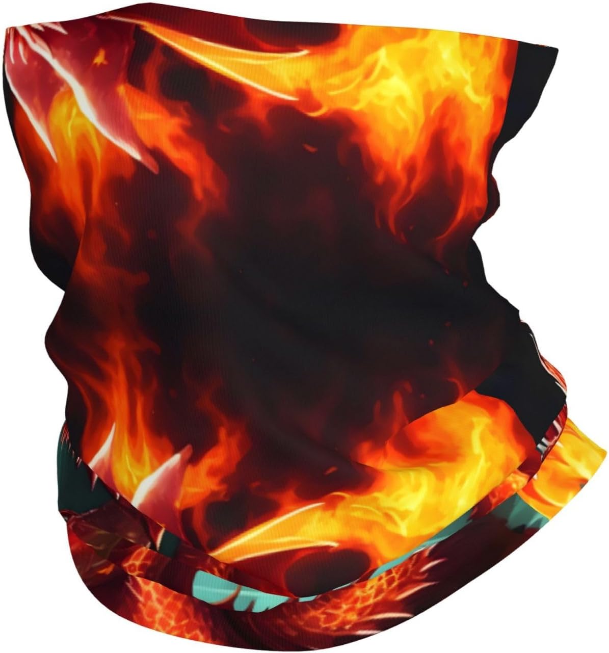 PHAYAH Dragon King In Fire Pattern Neck Gaiter Mask Bandana Sun Protection Neck Warmer Balaclava,Tube Face Scarf Headband