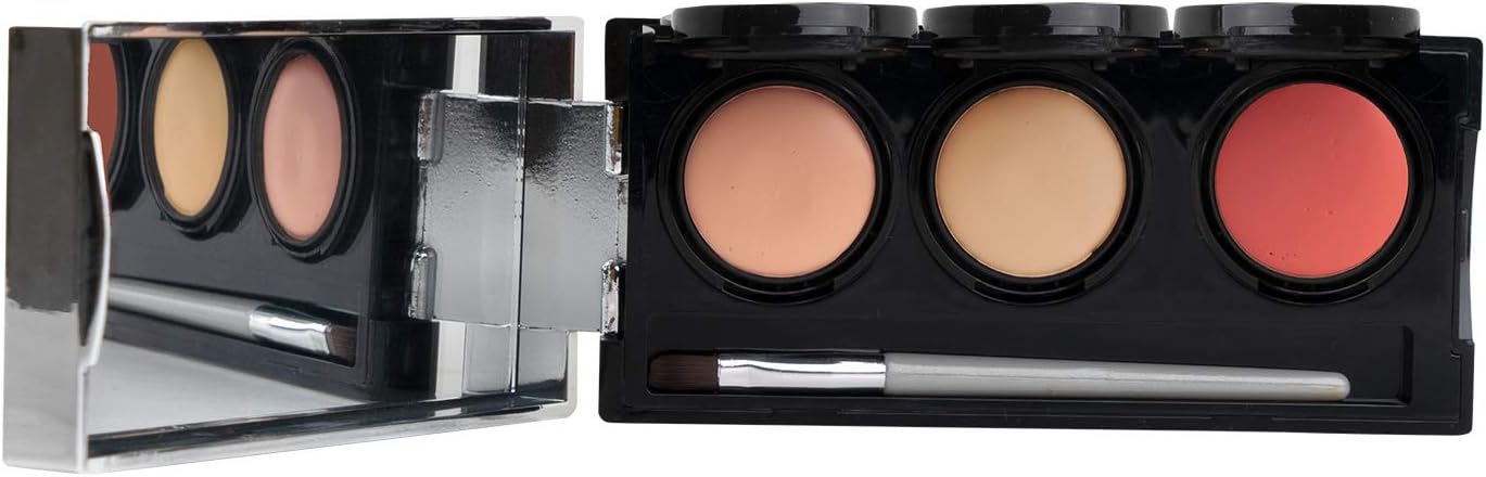 Dermaflage Tattoo Cover Up Makeup (Bronze) - Bruise Full Coverage Concealer - Full Coverage Waterproof Concealer for Bruise, Scars & Acne - Smudge Proof Palette with 3 Pro SFX Shades + Brush