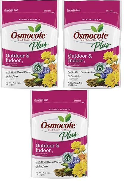 Osmocote Plus Outdoor and Indoor Smart-Release Plant Food, WWKQLF 3 Pack (8-Pound)