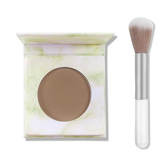 Matte Contour Palette, Face Sculpting Grey Contour Powder Palette for Light Fair Skin, Cool Toned Face Bronzer Makeup Contouring, Buildable Matte Bronzer, 02#Dark Brown