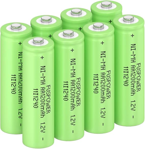 NICD AA Rechargeable Batteries Double AA 1000mah 1.2v NICD Rechargeable Solar Light Batteries (8 Count (Pack of 1))