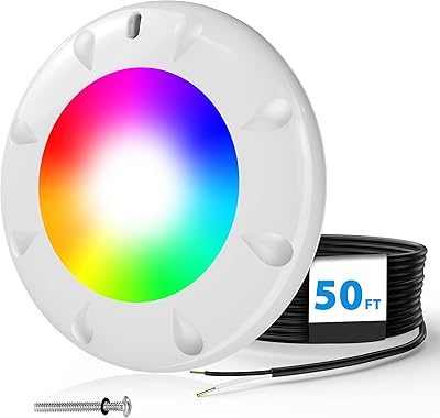 LyLmLe Pool Light for Inground Pools, 35W 10 Inch RGBW Multicolor Inground Pool Light, 12V Universal Underwater Lights for 10 Large Wet Niches, 50ft Cord, Without Transformer & Controller