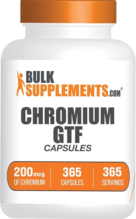 Chromium GTF Capsules - Mineral Supplement, GTF Chromium 200mcg - Gluten Free, 1 Capsule per Serving, 365 Capsules (Pack of 1)