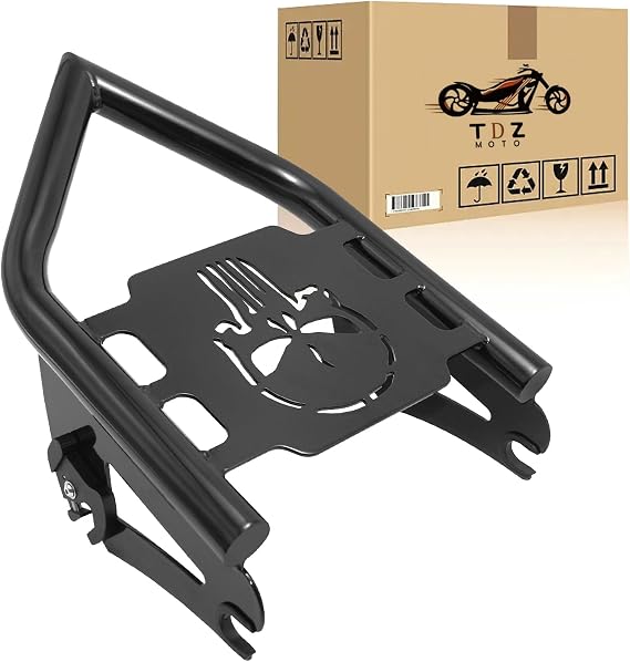 TDZ Black Detachable Luggage Rack for 2009-2025 Harley Touring Street Glide Road King Road Glide Electra Glide