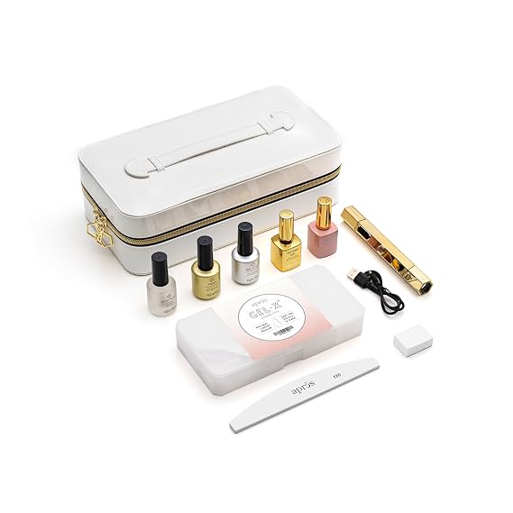 Apres Ombre Gel-X Nail Extension Kit, 14 sizes 00-9, Premium Quality, Professional Nail Tips Starter Kit (Natural Coffin Medium)