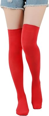 Benefeet Sox Colorful Solid Thigh High Socks Over the Knee Socks for Women Girls Tall Long Cotton Warm Novelty Boot Stockings