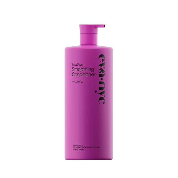 Eva NYC Anti-Frizz Conditioner with Argan Oil + Sunflower Seed Oil - Soft, Shiny + Nourished Hair - For Frizzy, Medium to Thick Hair Types - Sulfate-Free - Warm Vanilla Scent - Value Size 31 fl oz
