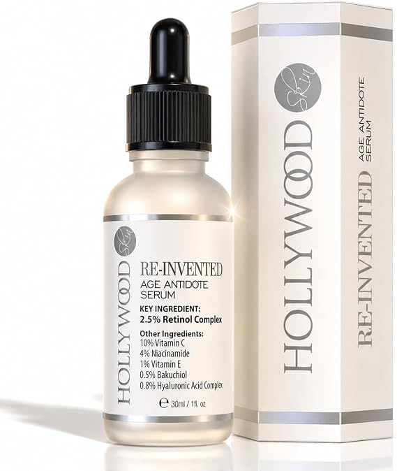 Anti-Aging 2.5% Retinol Serum – 5X Strength. With 4% Niacinamide, 10% Vitamin C, 1% Vitamin E, and 0.5% Bakuchiol. Tightening Serum | Pore Minimizer | 30ml