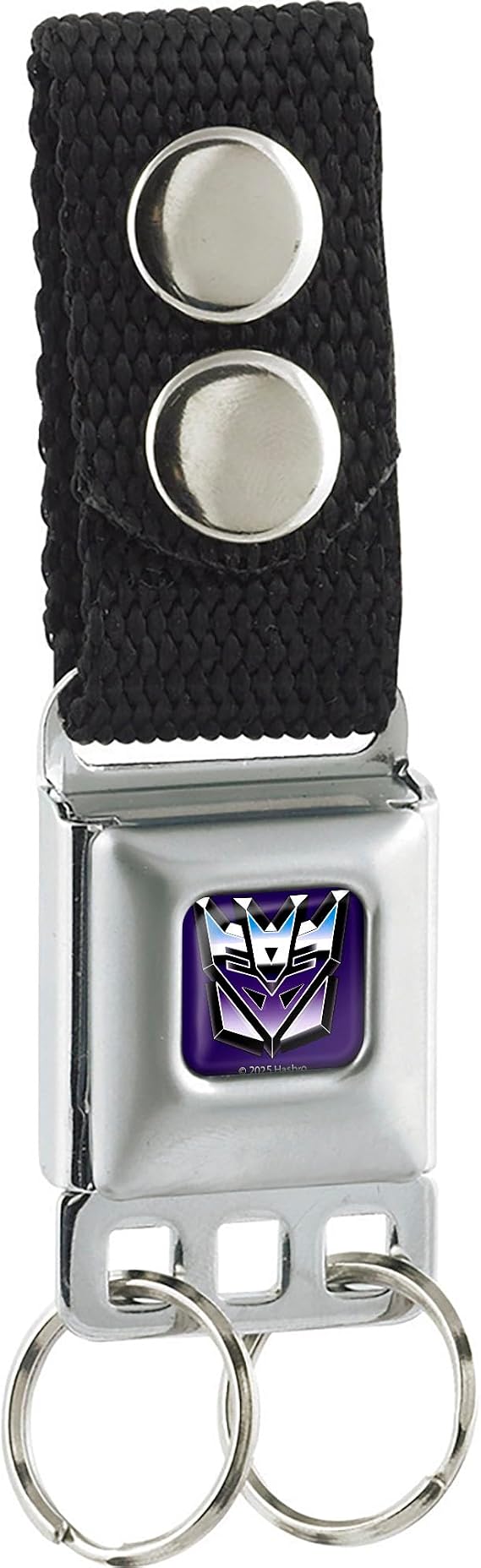 Transformers Keychain, Seatbelt Buckle Keychain, Transformers Decepticons Logo Full Color Purple